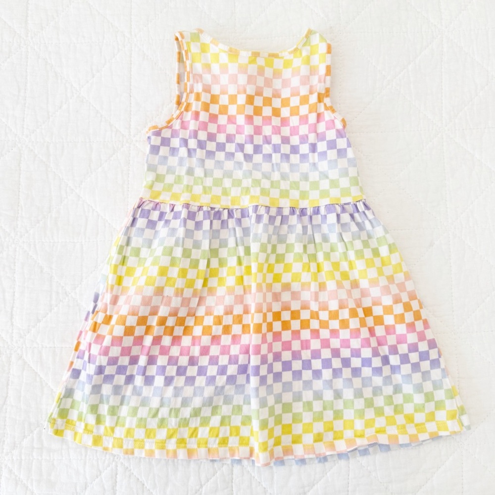 3T/4T H&M Kids Multicolor Rainbow Checkered Casual Dress - Picture 3 of 3